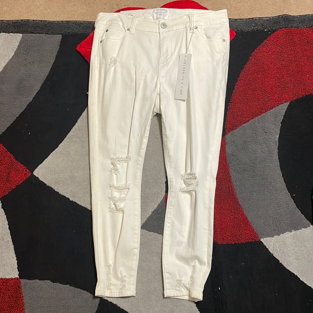 White ankle skinny jeans from Celebrity Pink
